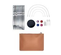 Ldbuejiaja Set di 12 uncinetti in acciaio inox tunisino afghano per maglieria tunisino afghano set di aghi per principianti strumento per uncinetto intercambiabile