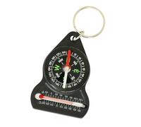 Ldbuejiaja Termometro portatile a bussola con portachiavi, ideale per escursioni all'aperto, strumento per campeggio, escursionismo, portachiavi e termometro