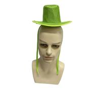Ldbuejiaja Tesa alta e larga, cilindro a rete, cappello alto per abiti per eventi antichi e accessori per costumi storici, stile fotografico