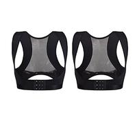 LDCBFTR 2 packposture correttore clavicola Spina Dorsale Spalla di Supporto Lombare di Supporto Corsetto Postura Comoda Trasparente Invisibile a Favore della Pelle Corretta Il gobbo, Due Neri, m
