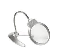 LDCBFTR 2 X 6 ingranditori Desktop HD Doppio Lente con luci a LED Uomo Vecchia Che Legge Il Telefono Cellulare in Argento