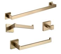LDCBFTR Accessori per Hardware del Bagno Accessori per Bagno Black Aokel Rail Porta Barra a Portata di Carta per Tessuto Porta di Carta per Lo spazzolino, Set, Oro WFJ