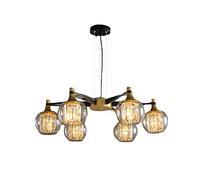 LDCBFTR Apparecchiatura Nera, 6 luci Vintage Industrial Sofiling con Base E14, Illuminazione lampadario per Camera da Letto Cucina Soggiorno-Soggiorno-Nero 1 74x18 cm
