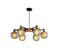 LDCBFTR Apparecchiatura Nera, 6 luci Vintage Industrial Sofiling con Base E14, Illuminazione lampadario per Camera da Letto Cucina Soggiorno-Soggiorno-Nero 1 74x18 cm