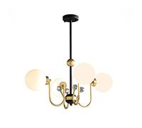 LDCBFTR Illuminazione del soffitto Industriale, 8 luci lampadari Luce, Accesso alla Luce retrò, ING Inga per la Copertura Bianca del Latte di Soggiorno 94x28 cm