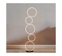 LDCBFTR Lampada da Terra ad Anello Lampada da Terra a LED Lampada da Terra Luce Alta per Soggiorno, Camera da Letto e Ufficio Lampada Stand Up (Colore : Bianca, Modello : Five Rings)