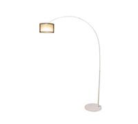 LDCBFTR Lampada da Terra ad Arco con Paralume in Tessuto a Doppio Strato Lampada da Terra Regolabile con Braccio Design Moderno per Lampada da Stand per Camera da Letto da Ufficio (Colore : White1)