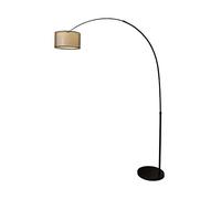 LDCBFTR Lampada da Terra ad Arco con Paralume in Tessuto a Doppio Strato Lampada da Terra Regolabile con Braccio Design Moderno per Lampada da Stand per Camera da Letto da Ufficio (Colore : Black1)