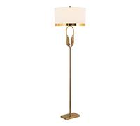 LDCBFTR Lampada da Terra Lampada da Lettura in Piedi di metà secolo con Paralume Bianco Lampada da Terra con Interruttore a Pedale Lampada da Tavolo con palo Alto (Colore : Ottone)