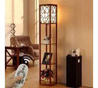 LDCBFTR Lampada da Terra Lampada da Terra, Le luci da Pavimento in Legno retrò Creative e minimaliste Moderne Cinesi per la Lampada da den della Camera da Letto del Soggiorno (Colore : Bianca)