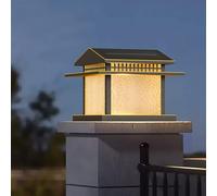 LDCBFTR Lampada Solare per pilastro da Esterno, cancello Quadrato, Colonna in Pietra, Lampada con Telecomando, Impermeabile, antiruggine, piedistallo, paletto, Illuminazione, a energia Solare, LED,