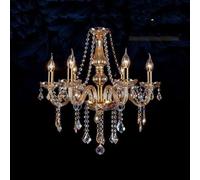 LDCBFTR Lampadari di Cristallo Francese per Sala da Pranzo a 6 luci a 6 Light Candela Ambra Ambra Vintage Antico lampadario Antico Grande Camera da Letto Grande Camera da Letto Cucina Isola Cucina