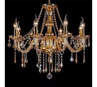 LDCBFTR Lampadari di Cristallo Francese per Sala da Pranzo a 6 luci a 6 Light Candela Ambra Ambra Vintage Antico lampadario Antico Grande Camera da Letto Grande Camera da Letto Cucina Isola Cucina