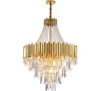 LDCBFTR Lampadari di Cristallo Moderni Plafoniera Illuminazione da soffitto Dorata con Gocce di Gioielli in Vetro E14 Lampadario a LED Paralume per Soggiorno Camera da Letto Bagno Salotto Corridoio