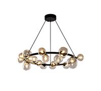 LDCBFTR Lampadari Neri 9 luci, Lampada a soffitto a Filo a Filo, Industriale a Pendente retrò Vintage luci sospese per Cucina Soggiorno Nere 15t 15t