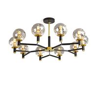 LDCBFTR Lampadari Neri Luce soffitto, 6 luci Vintage, Luce per Soggiorno Camera da Letto Cucina da Pranzo Isola-Nero 1 12t