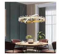 LDCBFTR Lampadario Decorazione a LED Moderna a 2 Anelli Crystal Crystal Appeding Light 40W Dimming Flower per Sala da Pranzo Regolabile Cucina Oro Che Vive da Letto da Letto (col