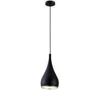 LDCBFTR Lampadario, luci a LED Moderne e semplici in Alluminio Testa a Sospensione a Sospensione Nordic Creativa Cucina Creativa Isola lampadario Regolabile Bar a soffitto Appeso a 1 Luce (Nero)