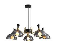 LDCBFTR Lampadiers Crystal lampadario 8 luci Rami Neri di metà secolo lampade soffitto per Camera da Letto Camera da Letto Soggiorno-Grigio 82x20cm