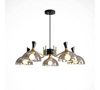 LDCBFTR Lampadiers Crystal lampadario 8 luci Rami Neri di metà secolo lampade soffitto per Camera da Letto Camera da Letto Soggiorno-Grigio 82x20cm