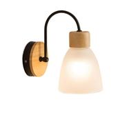 LDCBFTR Luce a Parete per Camera da Letto Lampada da Monte a Parete con Padella in Legno di Vetro Nordico