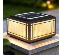LDCBFTR Luce Solare per Protezione Postale Apparecchi di Illuminazione per Esterni Cancello Colonna di Pietra Luce Lampade a pilastro Nere Moderne Impermeabile Illuminazione a LED ad energia Solare
