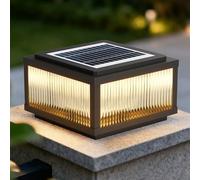 LDCBFTR Luce Solare per Protezione Postale Apparecchi di Illuminazione per Esterni Cancello Colonna di Pietra Luce Lampade a pilastro Nere Moderne Impermeabile Illuminazione a LED ad energia Solare