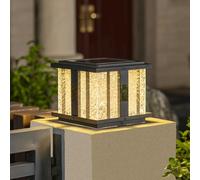 LDCBFTR Luci solari per l'alloggiamento Esterno Cancello Luci a Colonna in Mattoni Lampade Moderne a pilastro a LED ad energia Solare Piedistallo Impermeabile per Esterni Illuminazione a paletto