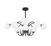 LDCBFTR Mid secolo 8 lampadario Leggero, Fagiolo Magico Nero con Il Classico apparecchio a soffitto Vintage di Vetro per Soggiorno Sala da Pranzo-Nero 12t 12t