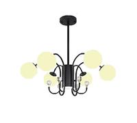 LDCBFTR Mid secolo 8 lampadario Leggero, Fagiolo Magico Nero con Il Classico apparecchio a soffitto Vintage di Vetro per Soggiorno Sala da Pranzo-Nero 10t 10t