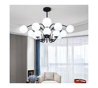 LDCBFTR Mid secolo 8 lampadario Leggero, Fagiolo Magico Nero con Il Classico apparecchio a soffitto Vintage di Vetro per Soggiorno Sala da Pranzo-Nero 10t 10t