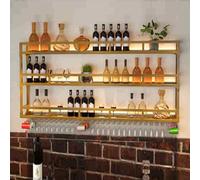 LDCBFTR Portabicchieri da vino a parete con luce a LED, perfetto per il bar di casa e la cucina