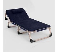 LDCBFTR Sedia a Sdraio Lettini reclinabili Lettini Prendisole Pieghevoli Lettini da Spiaggia per Ufficio Lettini da terrazza Extra Larghi - Blu Navy + Cuscino in Velluto di Cristallo
