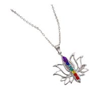 LDDIFHWW Collana Pendente Fiore Hollow dal Design Moderno con Catena Lunga Stile Gioiello Floreale Lega Brillante Adatta a Donna Uomo Perfetta per