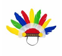 LDDIFHWW Copricapo Indiano per Bambini Copricapo Costume Cerchietto Piume Accessorio Autorevole Leggero Regolabile Unisex Adatto per Feste Cosplay Compleanni Recite Palcoscenico Servizi Fotografici