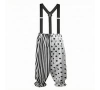 LDDIFHWW Costume da Clown Pantaloni Salopette Sopraspalle Costruzione con Pettorina E Bretelle Elastiche Vita Elastica per Libertà di Movimento Look Pierrot, L