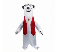 LDDIFHWW Costume Gonfiabile Intero Personaggio Animale Tuta Maschera Integrata Dettagli Applicati Estetica Cartone Animato, 150-190cm, Costume Gonfiabile Orso Con Gilet