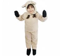 LDDIFHWW Costume Pecora Bambini Travestimento Pecorella Costume Animale Abito Poliestere Traspirante con Texture Cuciture Comode Adatto a Recite Scolastiche, S-B, Pecora-B