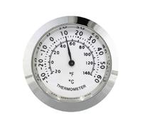 LDDIFHWW Mini Termometro Analogico Meccanico con Quadrante in Metallo Portatile, Misurazione Affidabile, Alta Precisione, Utilizzo per Garage, Soggiorno, Argento 37mm