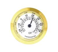 LDDIFHWW Mini Termometro Analogico Meccanico con Quadrante in Metallo Portatile, Misurazione Affidabile, Alta Precisione, Utilizzo per Garage, Soggiorno, Oro 27mm