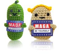 LDDYKZY Ornamento per Bambole di Patate 2 Pezzi Mini Positive Potato Cetriolo a Maglia Creative Plush Plushie Porta la Be Yourself Regalo Commemorativo della Festa di Compleanno