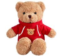 LDDYKZY Orsacchiotto in morbida pelliccia Teddy peluche con maglione rosso carino piccolo peluche cartone animato giocattolo per donne ragazze San Valentino regali di compleanno