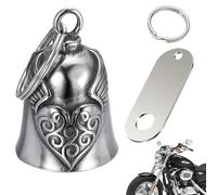 LDDYKZY Portachiavi moto Bell Biker Guardian Bell Lucky Charm Bell Ciondolo Auto Portachiavi Campanello Portachiavi Ciondolo con Cuore Regalo Argento, argento, Taglia unica