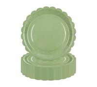 LDFDRT 50 piatti di carta per feste di compleanno, 18 cm, piatti di carta, decorazione per matrimoni, giardini, feste (verde salvia)