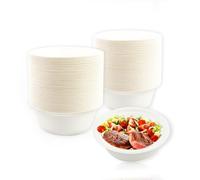 LDFDRT Ciotole Di Carta usa e Getta 100 Pezzi Bagassa Di Canna Da Zucchero Piatti usa e Getta Compostabili Ciotoline per Aperitivo per Feste,Picnic,Barbecue (Bianco, 260ML)