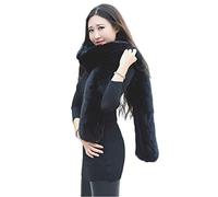 LDFWAY Scialle Lungo in Finta Pelliccia, Sciarpa Avvolgente, Stola, Coprispalle, Sciarpe con Colletto per Uomo e Donna, Caldo Invernale, Nero , L