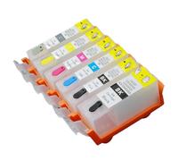 LDGSUPH 6 pezzi PGI 220 cartuccia d'inchiostro riutilizzabile vuota compatibile con MP980 MP990 con chip automatico PGI 520 BK CLI 521 BK C M Y grigio(America PGI220)