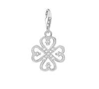 LDGSUPH 925 Argento Sterlina Charms, Cuore Clover Lucky Dangle Charm Ciondolo Adatto Braccialetti E Collane Regalo Roccia Per Donne Uomini