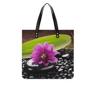 LDGSUPH Borsa a tracolla con fiore viola con pietra nera in pelle PU borse per la spesa grandi borse della spesa leggera alla moda borsa a tracolla grande