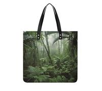 LDGSUPH Borsa a tracolla in pelle PU con foresta pluviale tropicale, borsa per la spesa, leggera, alla moda, grande borsa a tracolla